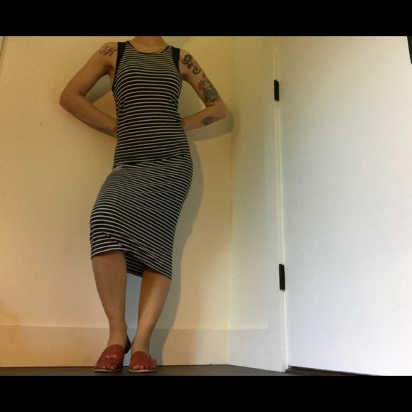 Forever 21 Dresses & Skirts - Forever 21 Striped Tank Dress with Mesh Details